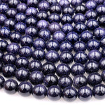AAA Sparkling Blue Goldstone 4mm 6mm 8mm 10mm 12mm Smooth Round Beads 15" Strand