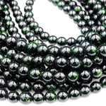 AAA Sparkling Green Goldstone 4mm 6mm 8mm 10mm Smooth Round Beads 15" Strand