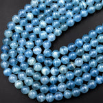 AAA Natural Argentina Lemurian Aquatine Calcite Aka Blue Calcite Smooth Round Beads 6mm 7mm 8mm 9mm 10mm 12mm 13mm Gemstone 15.5" Strand