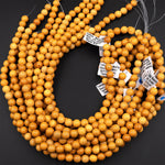 Natural Australian Yellow Mookaite 4mm 6mm 8mm 10mm 12mm Smooth Round Beads 15.5" Strand