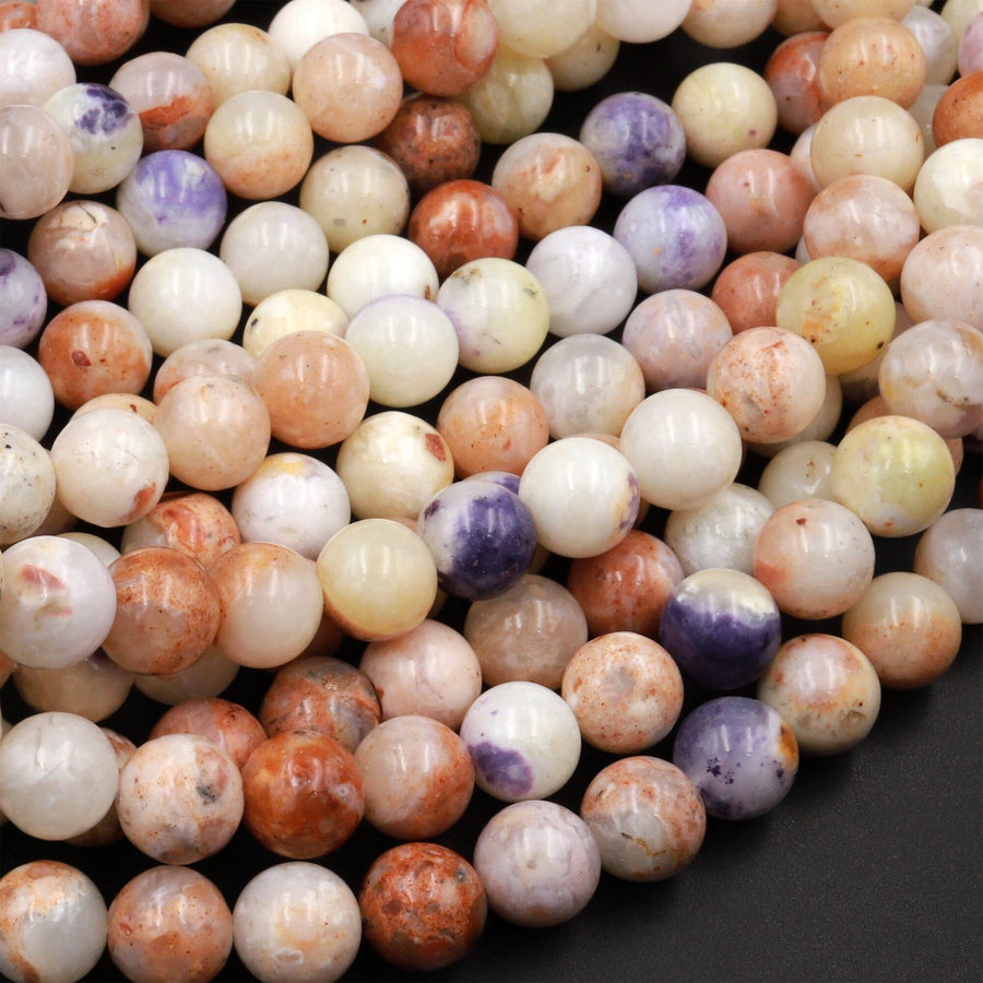 Mexican Morado Purple Opal Smooth Round Beads 6mm 8mm 10mm 12mm 15.5" Strand