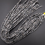Natural Larvikite 3mm 4mm 6mm Heishi Rondelle Beads Aka Black Labradorite Norway Moonstone 15.5" Strand