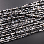 Natural Larvikite 3mm 4mm 6mm Heishi Rondelle Beads Aka Black Labradorite Norway Moonstone 15.5" Strand