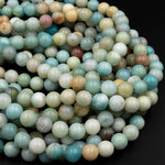 Natural Amazonite Round Beads 3mm 4mm 6mm 8mm 10mm A Grade Multicolor Amazonite 15.5" Strand