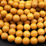 Natural Australian Yellow Mookaite 4mm 6mm 8mm 10mm 12mm Smooth Round Beads 15.5" Strand