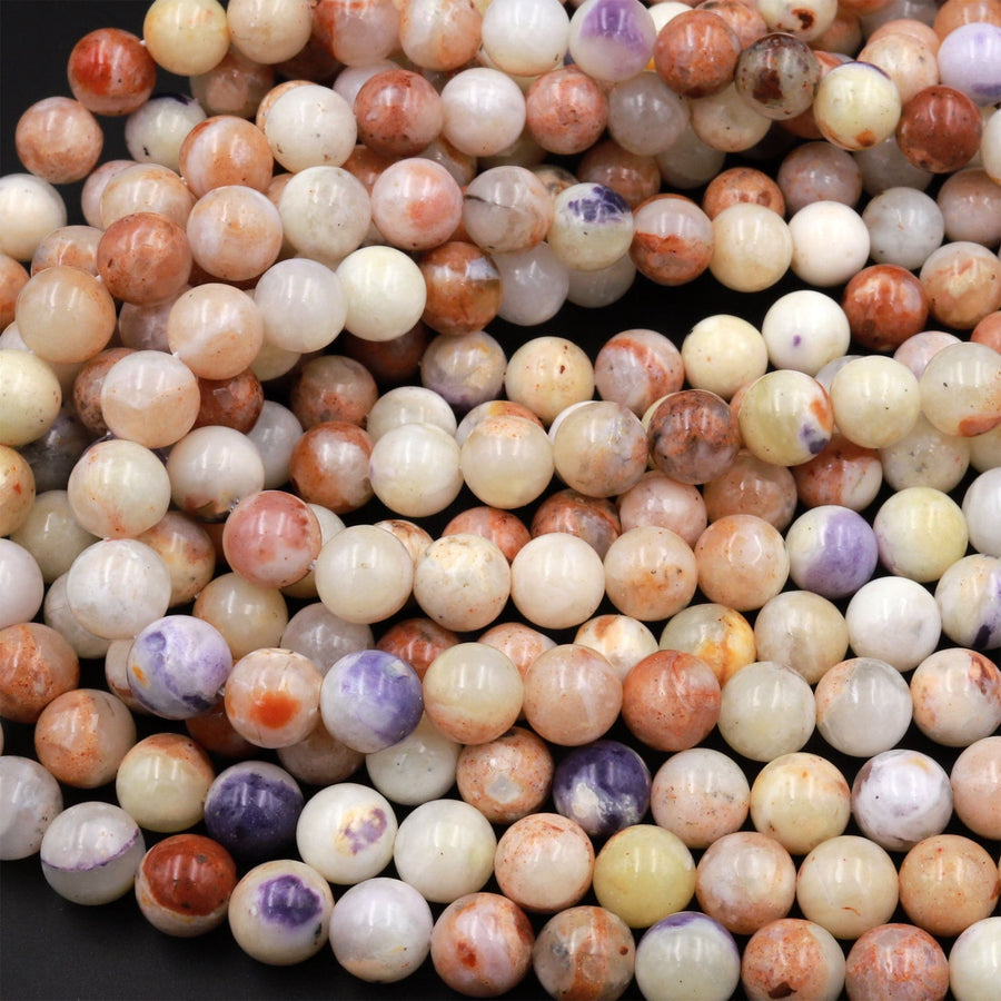 Mexican Morado Purple Opal Smooth Round Beads 6mm 8mm 10mm 12mm 15.5" Strand