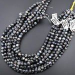 AAA Natural Larvikite 4mm 6mm 8mm 10mm Smooth Round Beads Aka Norway Moonstone Black Labradorite 15.5" Strand
