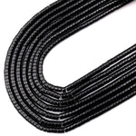 Natural Black Onyx 4mm 6mm Heishi Rondelle Beads 15.5" Strand