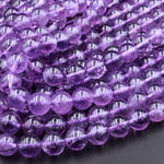 Natural Amethyst 3mm 4mm 6mm 8mm 10mm Round Beads Superior AA Grade High Quality Polished Rich Purple Spheres Gemstone Beads 15.5" Strand