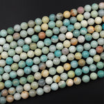 Natural Amazonite Round Beads 3mm 4mm 6mm 8mm 10mm A Grade Multicolor Amazonite 15.5" Strand