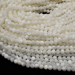 AAA Natural White Mother of Pearl 2mm 3mm 4mm 6mm 8mm Faceted Round Beads Laser Diamond Cut Iridescent Pearl Gemstone 15.5" Strand