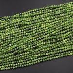 AA Faceted Canadian Jade 2mm 3mm 4mm 6mm Round Beads Micro Cut Natural Green Jade Gemstone 15.5" Strand