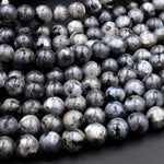 AAA Natural Larvikite 4mm 6mm 8mm 10mm Smooth Round Beads Aka Norway Moonstone Black Labradorite 15.5" Strand