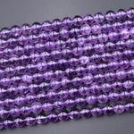 Natural Amethyst 3mm 4mm 6mm 8mm 10mm Round Beads Superior AA Grade High Quality Polished Rich Purple Spheres Gemstone Beads 15.5" Strand