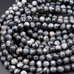 AAA Natural Larvikite 4mm 6mm 8mm 10mm Smooth Round Beads Aka Norway Moonstone Black Labradorite 15.5" Strand