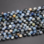 Natural Multicolor Kyanite Faceted 6mm Rounded Teardrop Briolette Beads 15.5" Strand