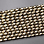 Titanium Pyrite 2mm 3mm 4mm 6mm 8mm Smooth Rondelle Heishi Beads 15.5" Strand