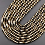 Titanium Pyrite 2mm 3mm 4mm 6mm 8mm Smooth Rondelle Heishi Beads 15.5" Strand