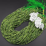 AA Faceted Canadian Jade 2mm 3mm 4mm 6mm Round Beads Micro Cut Natural Green Jade Gemstone 15.5" Strand