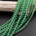 Natural Green Aventurine 4mm 6mm 8mm 10mm 12mm Round Beads Natural Green Gemstone 15.5" Strand