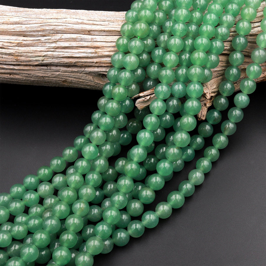Natural Green Aventurine 4mm 6mm 8mm 10mm 12mm Round Beads Natural Green Gemstone 15.5" Strand