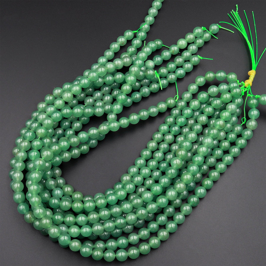 Natural Green Aventurine 4mm 6mm 8mm 10mm 12mm Round Beads Natural Green Gemstone 15.5" Strand