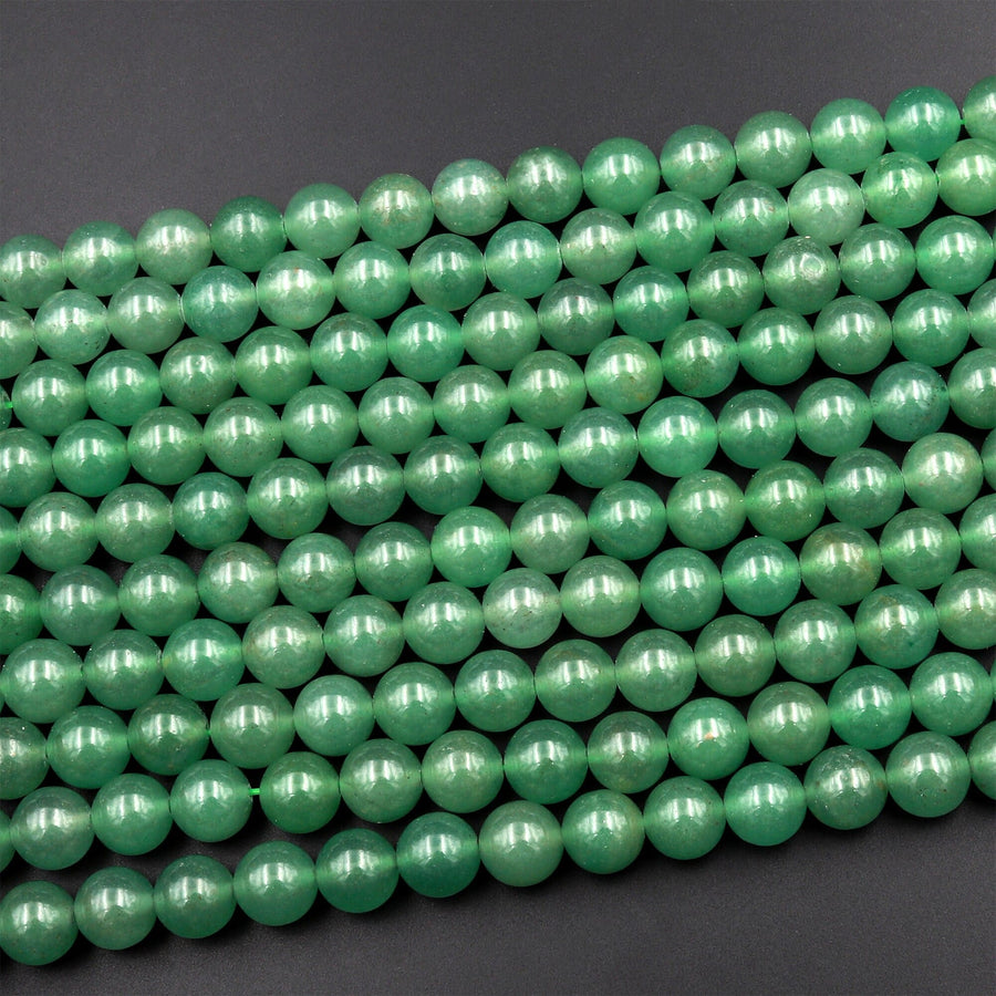 Natural Green Aventurine 4mm 6mm 8mm 10mm 12mm Round Beads Natural Green Gemstone 15.5" Strand