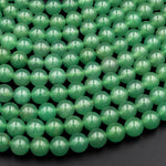Natural Green Aventurine 4mm 6mm 8mm 10mm 12mm Round Beads Natural Green Gemstone 15.5" Strand
