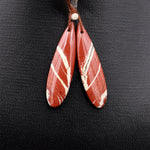 Natural Red River Jasper Teardrop Earring Pair Cabochon Cab Pair Drilled Matched Earrings Bead Pair
