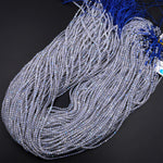AAA Micro Faceted Natural Labradorite 2mm 3mm 4mm Round Beads 15.5" Strand