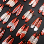 Natural Red River Jasper Earring Pair Cabochon Cab Pair Drilled Matched Earrings Bead Pair