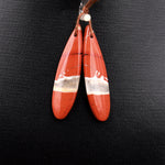 Natural Red River Jasper Earring Pair Cabochon Cab Pair Drilled Matched Earrings Bead Pair