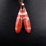 Natural Red River Jasper Earring Pair Cabochon Cab Pair Drilled Matched Earrings Bead Pair