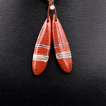 Natural Red River Jasper Teardrop Earring Pair Cabochon Cab Pair Drilled Matched Earrings Bead Pair
