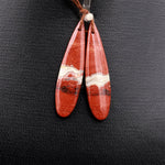 Natural Red River Jasper Teardrop Earring Pair Cabochon Cab Pair Drilled Matched Earrings Bead Pair