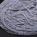 AAA Micro Faceted Natural Labradorite 2mm 3mm 4mm Round Beads 15.5" Strand