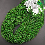 Real Genuine Natural Green Chrome Diopside Faceted 3mm Rondelle Gemstone Beads 15.5" Strand
