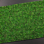 Real Genuine Natural Green Chrome Diopside Faceted 3mm Rondelle Gemstone Beads 15.5" Strand