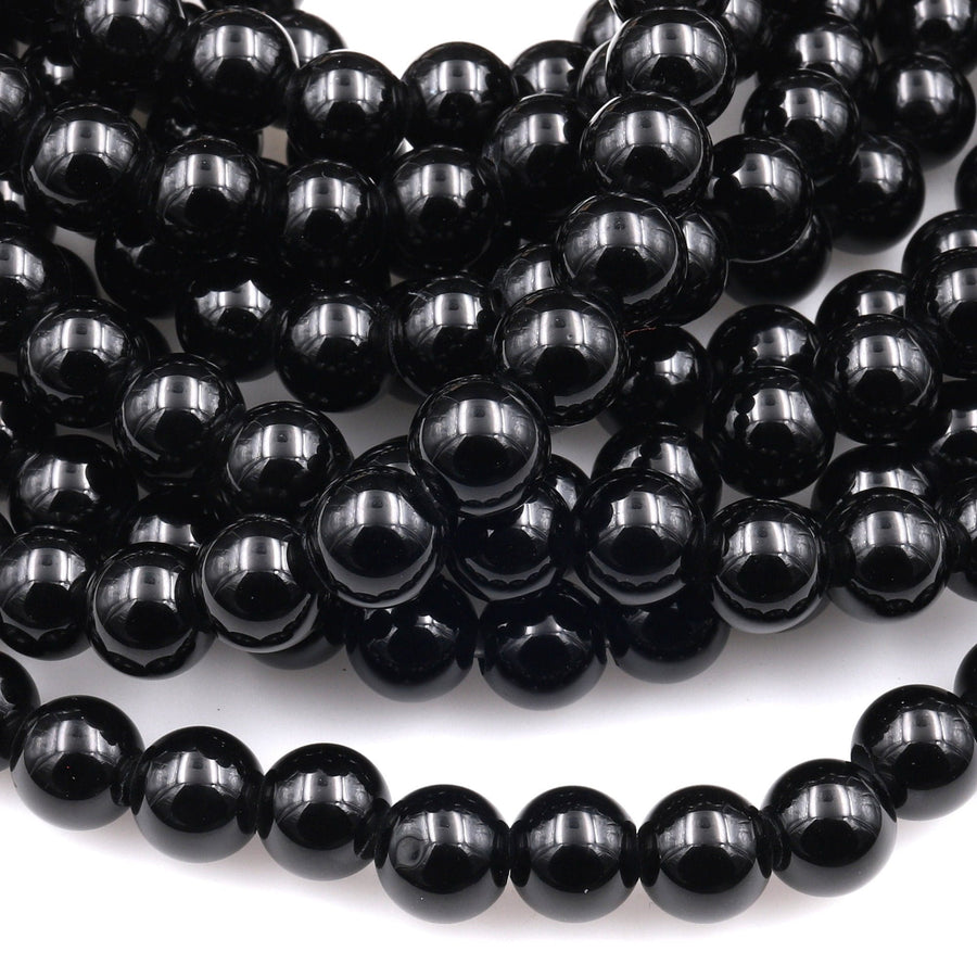 AAA Large Hole Beads 2mm 3mm Drill Natural Onyx 6mm 8mm 10mm Round Beads 8" Strand