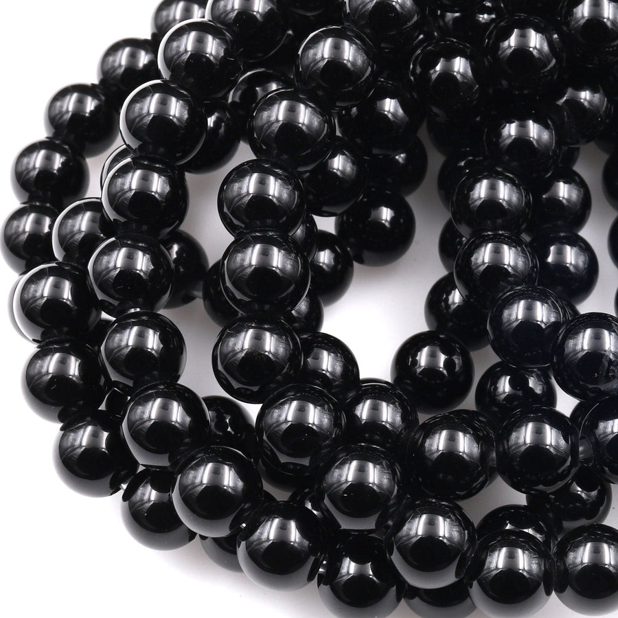 AAA Large Hole Beads 2mm 3mm Drill Natural Onyx 6mm 8mm 10mm Round Beads 8" Strand