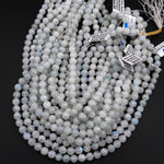 Natural Rainbow Moonstone 4mm 6mm 8mm 12mm Round Beads Tinted Green Color 15.5" Strand