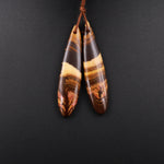 Drilled Australian Outback Jasper Earring Pair Matched Teardrop Gemstone Beads