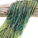 Natural Green Apatite  Micro Faceted 4mm 5mm Cube Dice Square Beads 15.5" Strand