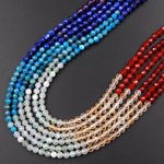 Faceted Natural Chakra 4mm 6mm 8mm Beads Gemstone Amethyst Lapis Apatite Aventurine Citrine Red Carnelian Garnet Rock Quartz 15.5" Strand