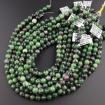 Natural Ruby Zoisite 4mm 6mm 8mm 10mm 12mm Round Beads 15.5" Strand