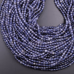 AAA Natural Blue Iolite Faceted 2mm 3mm 4mm Round Beads Genuine Real Multicolor Iolite Gemstone Beads 15.5" Strand