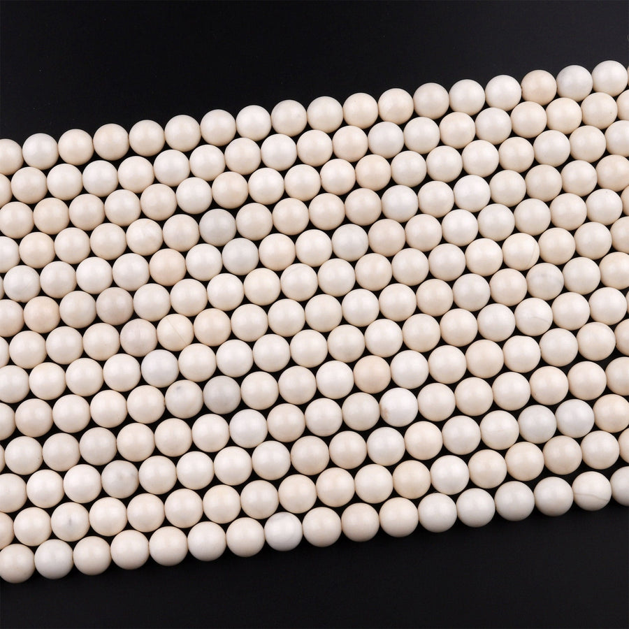 Natural Ivory Jade Round Beads 6mm 8mm 10mm Creamy Ivory White Natural Jade Beads 15.5" Strand
