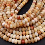 Sun Kissed Natural Creamy Golden Yellow Opal Smooth Rondelle Beads 6mm 8mm 10mm 15.5" Strand