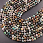 Faceted Natural Chrysocolla Round Beads 6mm 8mm 15.5" Strand