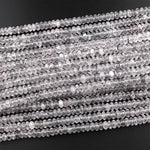 Faceted Black Hematite Phantom Quartz 6mm 8mm Rondelle Beads Rare Black Quartz Crystal Powerful Energy Stone 15.5" Strand